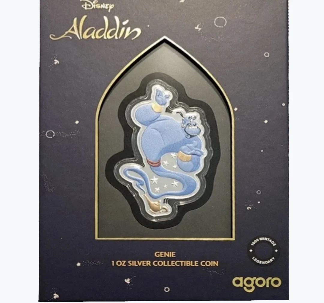 Silver Coin Aladdin Genie