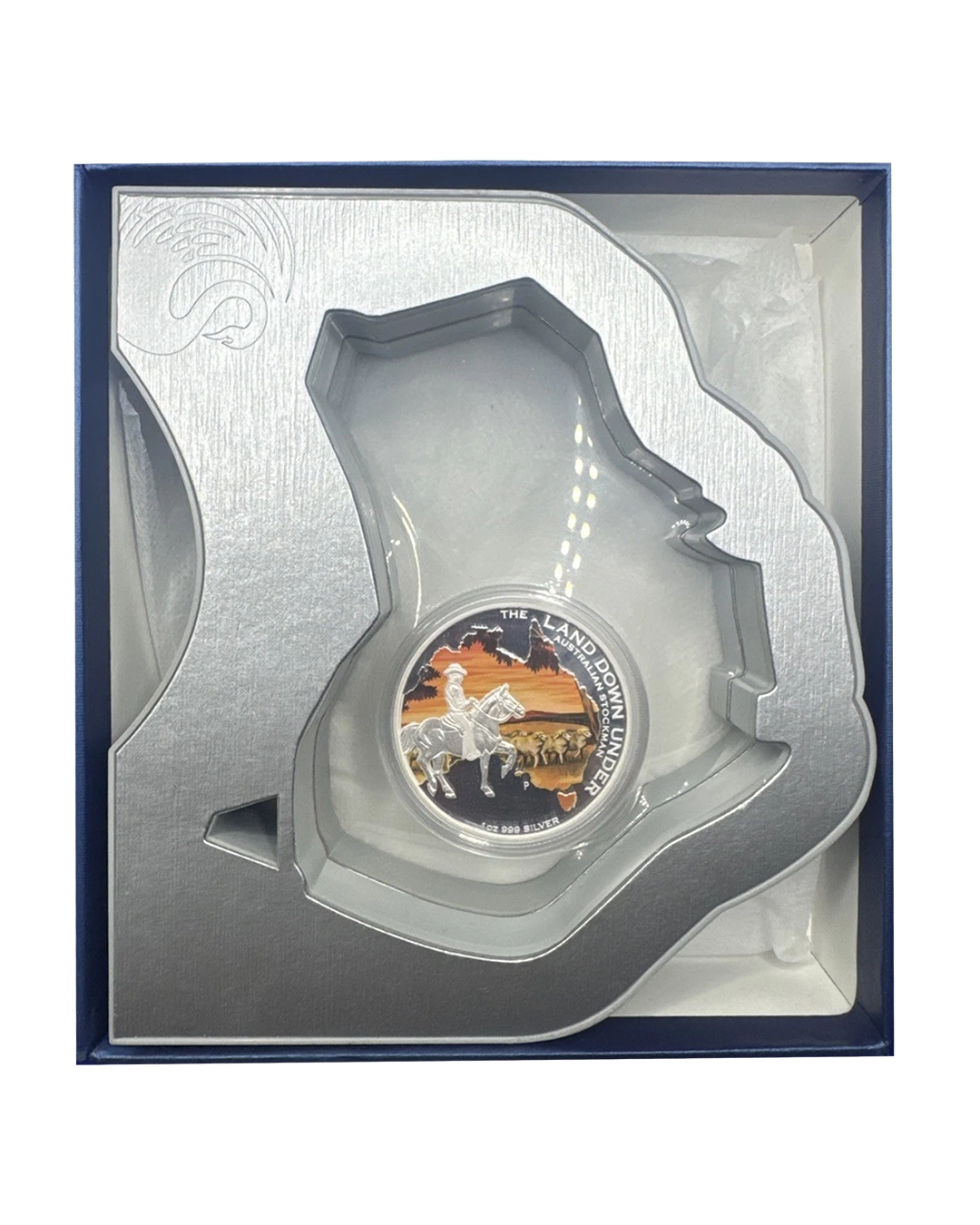 2014 Australia the Land Down Under, captain cook, Silver Proof 1 oz. Coin. NEW