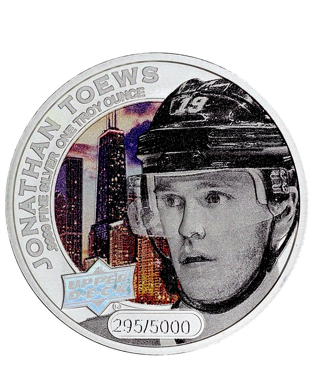 2017 Cook Islands $5 Hockey Upper Deck Jonathan Toews 1 oz .999 Fine Silver Coin