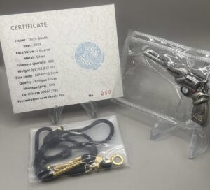 Dragon Revolver 2024 2 oz 2 Guards Antique Gun Box/COA