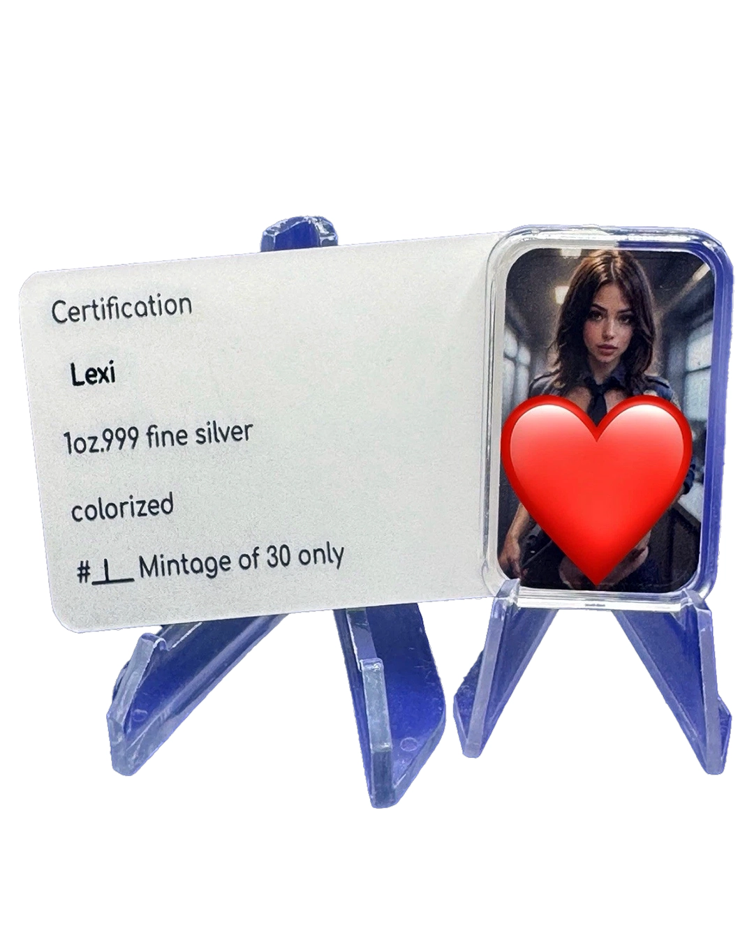 Lexi- 1 troy oz .999 Fine Silver Colorized Bar COA #/100
