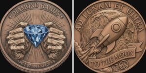 Ad Lunam Et Ultra – To the Moon and Beyond – Diamond Hands 5 oz Copper Art Round